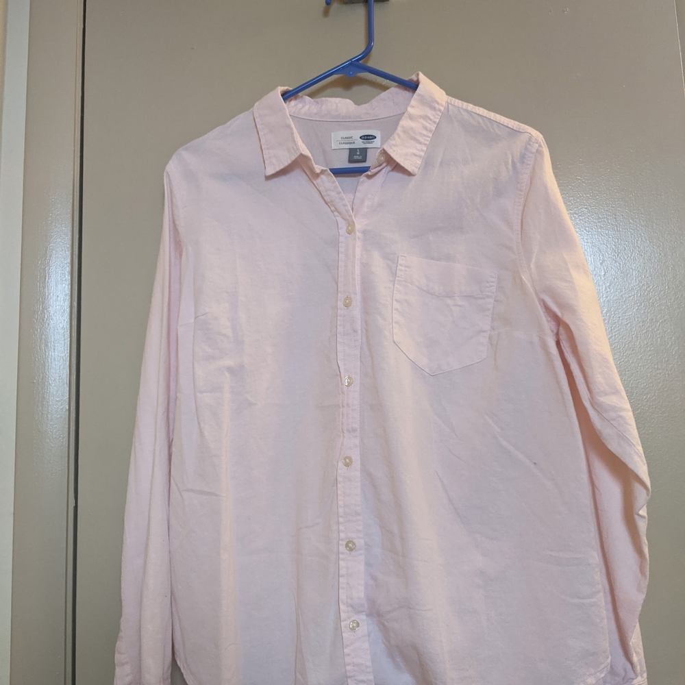 Old Navy L Classic Pink Dress Shirt